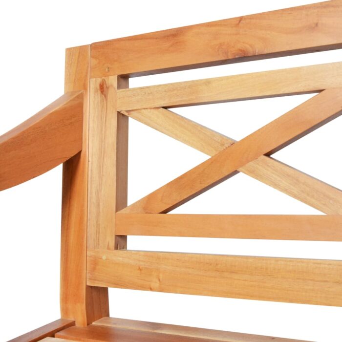 Banc Batavia 123 cm Bois d'acajou massif Marron clair – Image 3