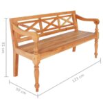 Banc Batavia 123 cm Bois d'acajou massif Marron clair – Image 5