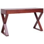Bureau d'ordinateur Marron 115x47x77 cm Bois d'acajou massif – Image 4