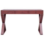Bureau d'ordinateur Marron 115x47x77 cm Bois d'acajou massif – Image 5