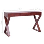 Bureau d'ordinateur Marron 115x47x77 cm Bois d'acajou massif – Image 7