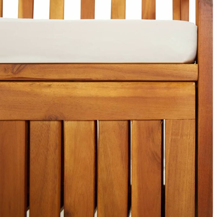 Banc de rangement avec coussin 148 cm Bois d'acacia solide – Image 6