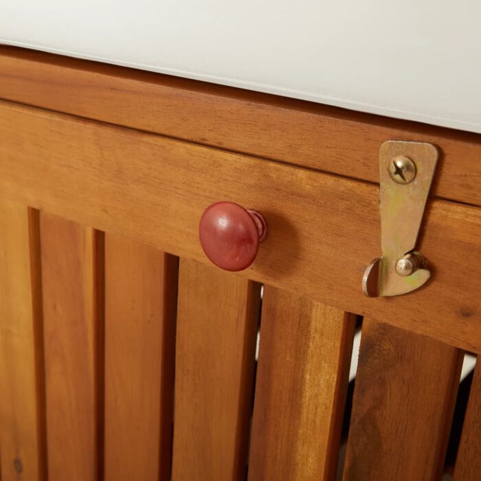 Banc de rangement avec coussin 148 cm Bois d'acacia solide – Image 7