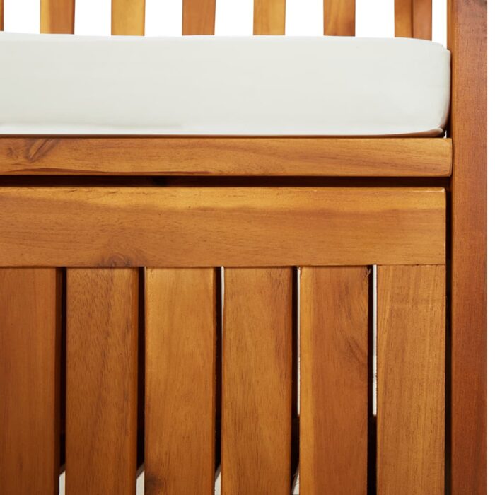 Banc de rangement avec coussin 170 cm Bois d'acacia solide – Image 5