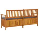 Banc de rangement avec coussin 170 cm Bois d'acacia solide – Image 4