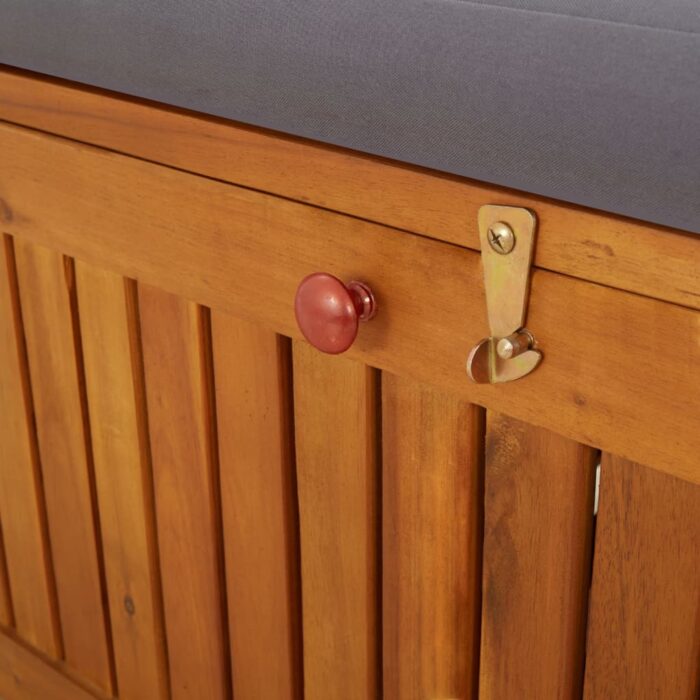 Banc de rangement avec coussin 170 cm Bois d'acacia solide – Image 7