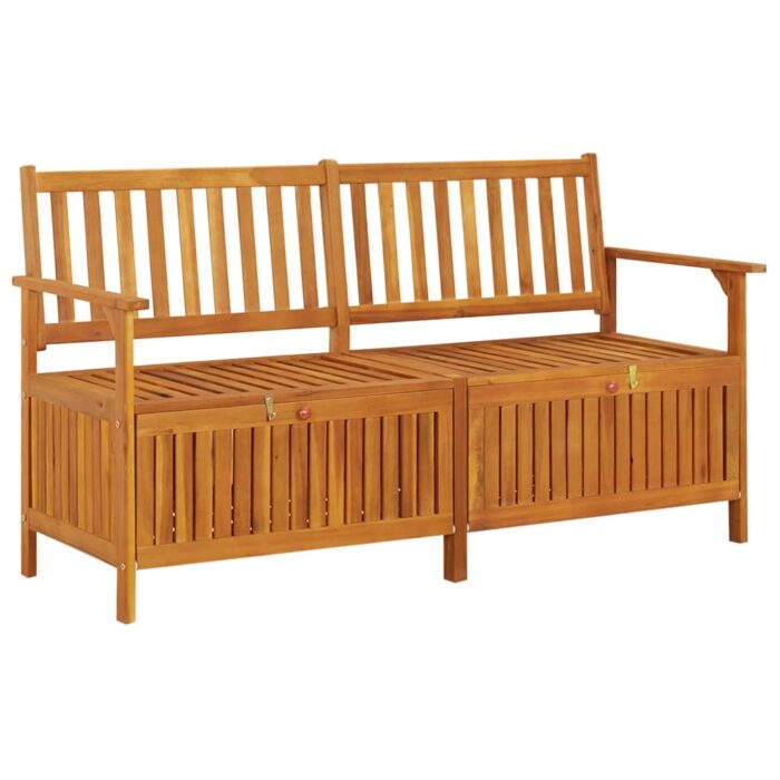 Banc de rangement 148 cm Bois d'acacia solide – Image 1