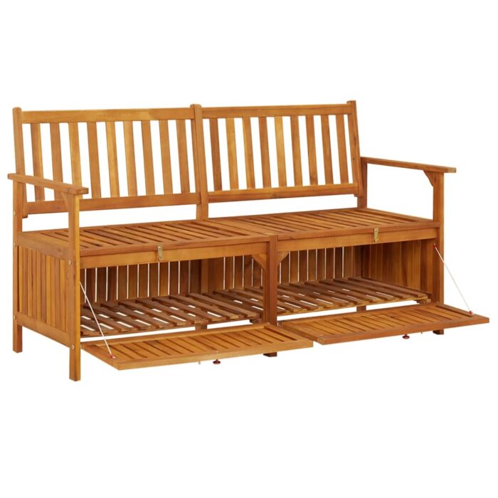 Banc de rangement 148 cm Bois d'acacia solide – Image 2