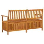 Banc de rangement 148 cm Bois d'acacia solide – Image 3