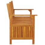 Banc de rangement 148 cm Bois d'acacia solide – Image 4