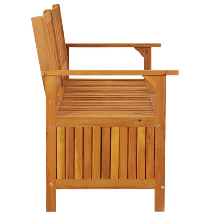 Banc de rangement 148 cm Bois d'acacia solide – Image 4