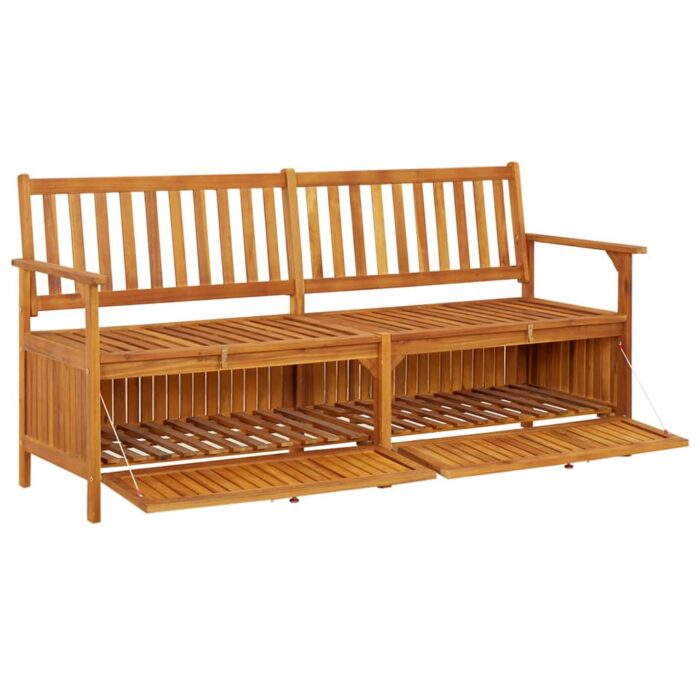 Banc de rangement 170 cm Bois d'acacia solide – Image 2