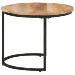 Tables gigognes 2 pcs Bois de manguier brut – Image 3