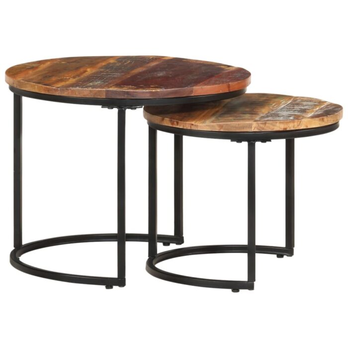 Tables gigognes 2 pcs Bois de récupération massif – Image 10