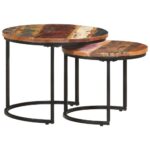 Tables gigognes 2 pcs Bois de récupération massif – Image 11