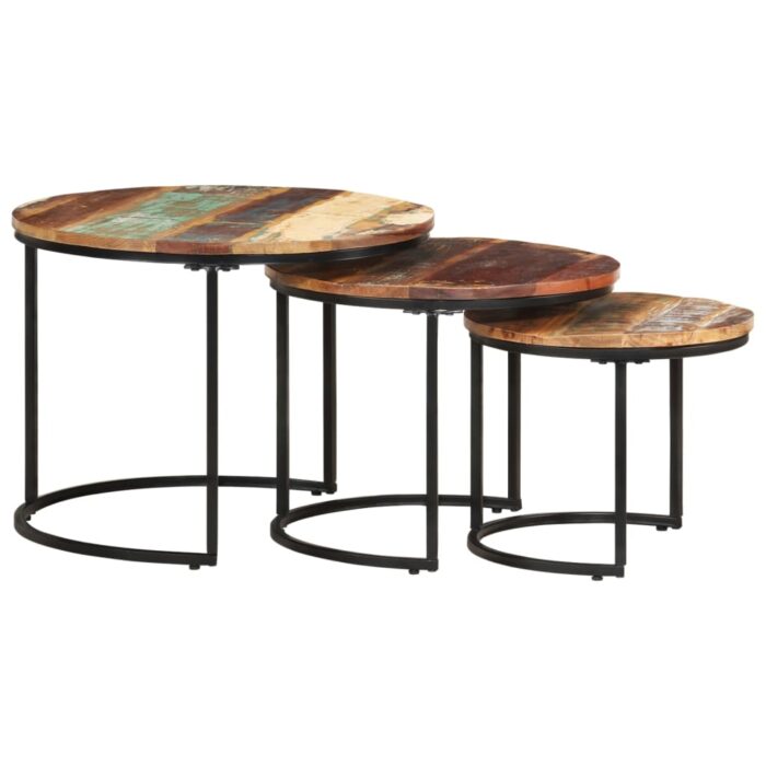 Tables gigognes 3 pcs Bois de récupération massif – Image 10