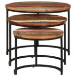 Tables gigognes 3 pcs Bois de récupération massif – Image 2