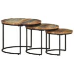 Tables gigognes 3 pcs Bois de récupération massif – Image 8