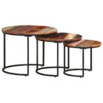 Tables gigognes 3 pcs Bois de récupération massif – Image 9