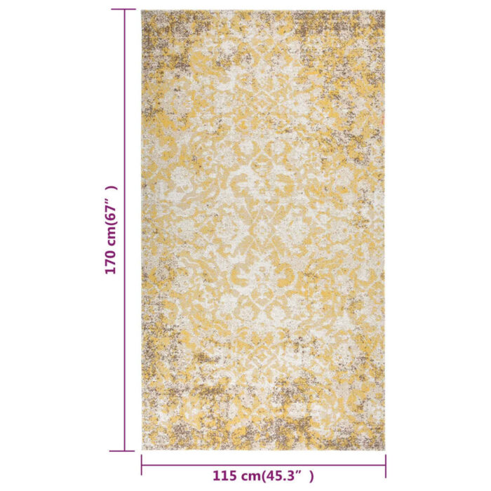 Tapis à tissage plat d'extérieur 115x170 cm Jaune – Image 5