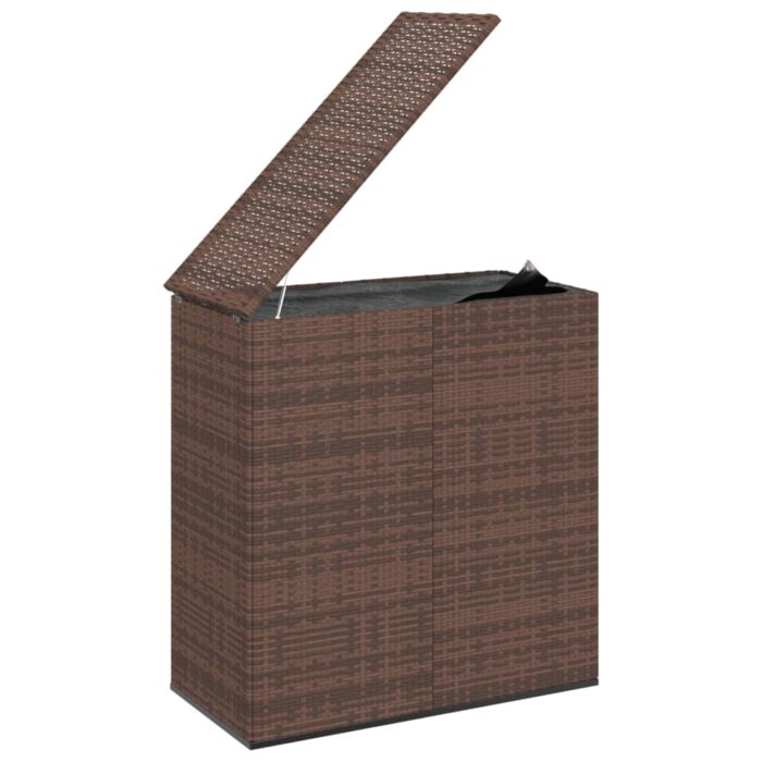 Boîte à coussins de jardin Résine tressée 100x49x103,5cm Marron – Image 2