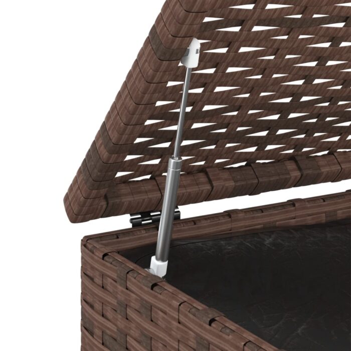 Boîte à coussins de jardin Résine tressée 100x49x103,5cm Marron – Image 3