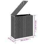 Boîte à coussins de jardin Résine tressée 100x49x103,5cm Marron – Image 4