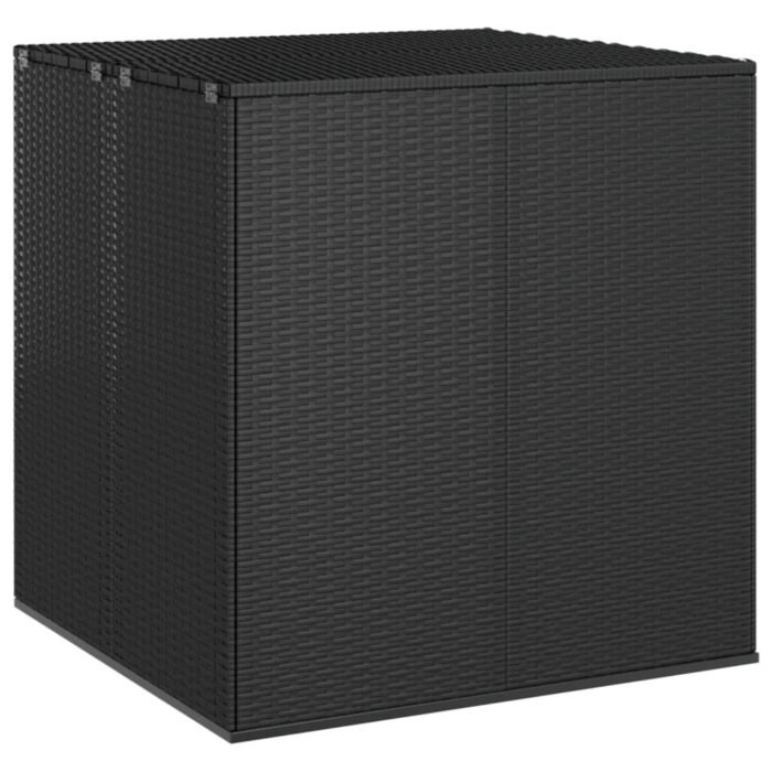 Boîte à coussins de jardin Résine tressée 100x97,5x104 cm Noir – Image 1