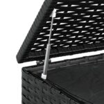 Boîte à coussins de jardin Résine tressée 100x97,5x104 cm Noir – Image 3