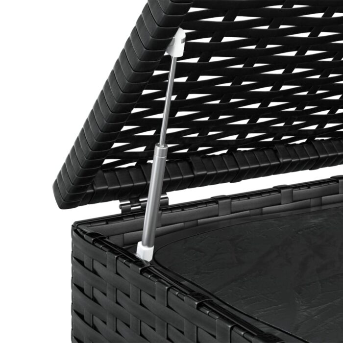 Boîte à coussins de jardin Résine tressée 100x97,5x104 cm Noir – Image 3