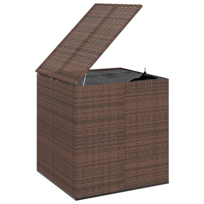 Boîte à coussins de jardin Résine tressée 100x97,5x104cm Marron – Image 2