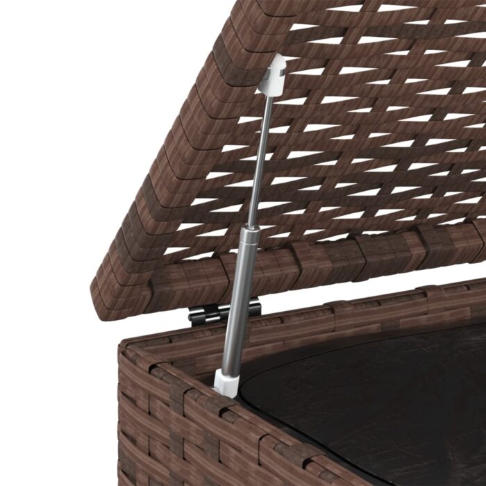 Boîte à coussins de jardin Résine tressée 100x97,5x104cm Marron – Image 3