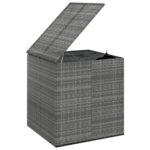 Boîte à coussins de jardin Résine tressée 100x97,5x104 cm Gris – Image 2