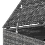 Boîte à coussins de jardin Résine tressée 145x100x103 cm Gris – Image 3