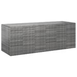 Boîte à coussins de jardin Résine tressée 291x100,5x104 cm Gris