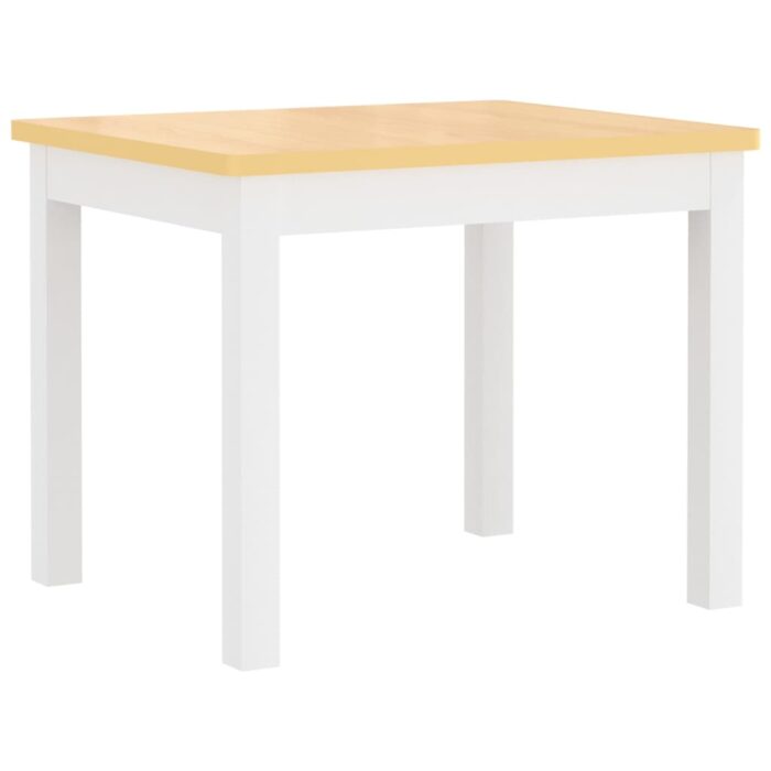 Ensemble de table et chaises pour enfants 3 pcs Blanc et beige – Image 4