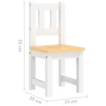 Ensemble de table et chaises pour enfants 3 pcs Blanc et beige – Image 6