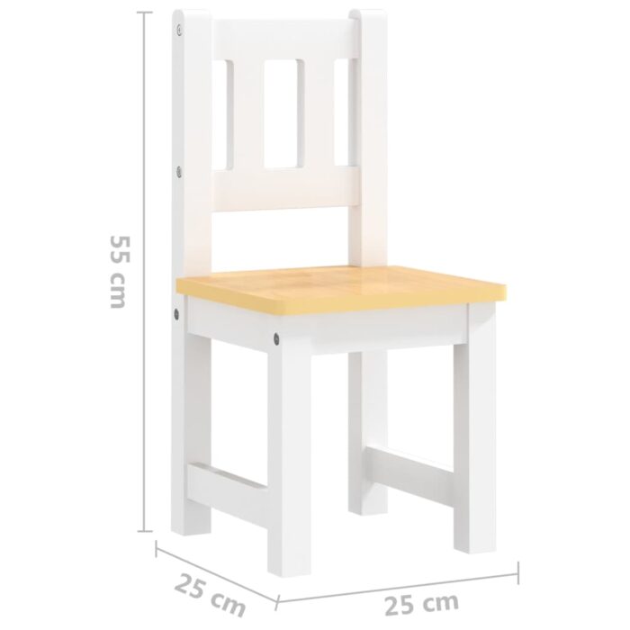Ensemble de table et chaises pour enfants 3 pcs Blanc et beige – Image 6