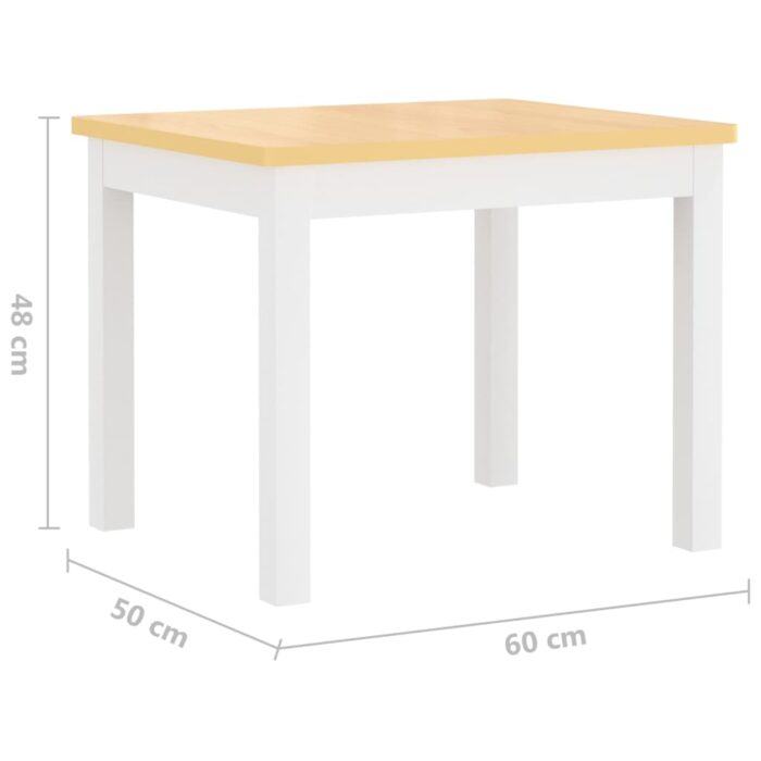 Ensemble de table et chaises pour enfants 3 pcs Blanc et beige – Image 7
