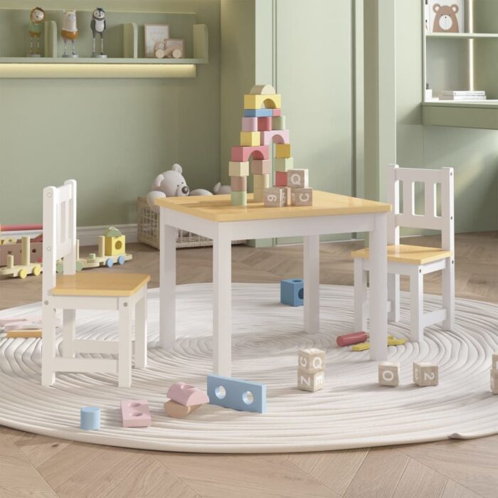 VXL8720286669501_m_en_hd_1.jpg Ensemble de table et chaises pour enfants 3 pcs Blanc et beige – Image 1