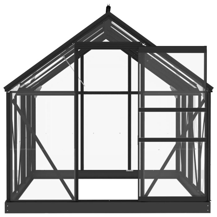 Serre en verre Anthracite 155x200,5x191 cm Aluminium – Image 3