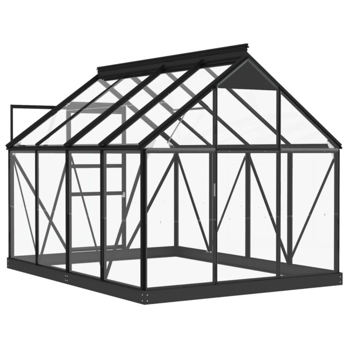 Serre en verre Anthracite 155x200,5x191 cm Aluminium – Image 4