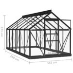 Serre en verre Anthracite 155x298x191 cm Aluminium – Image 7