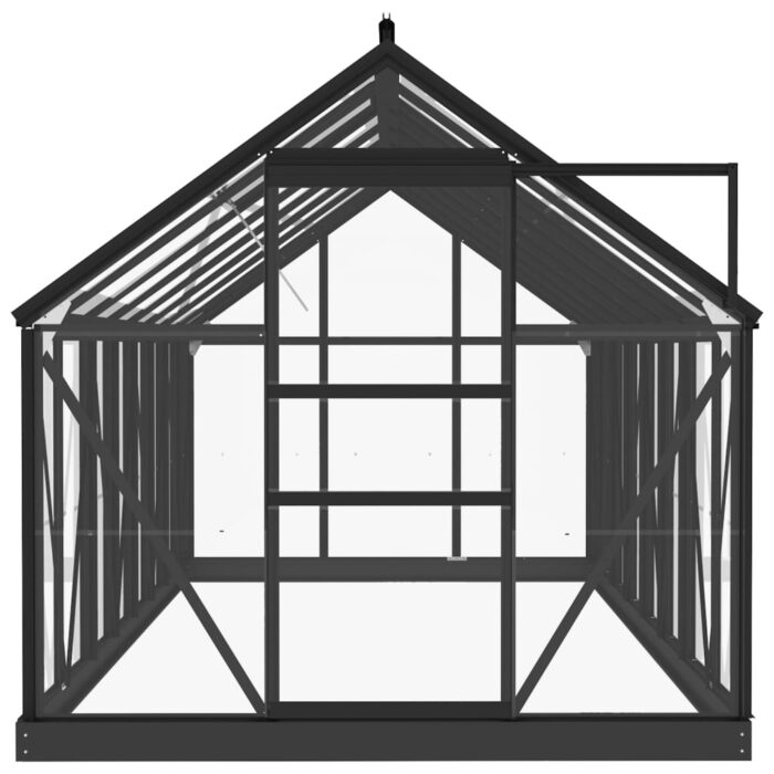 Serre en verre Anthracite 155x395,5x191 cm Aluminium – Image 2