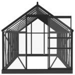 Serre en verre Anthracite 155x395,5x191 cm Aluminium – Image 3