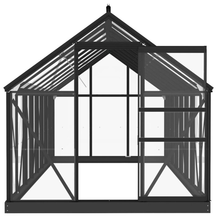 Serre en verre Anthracite 155x395,5x191 cm Aluminium – Image 3