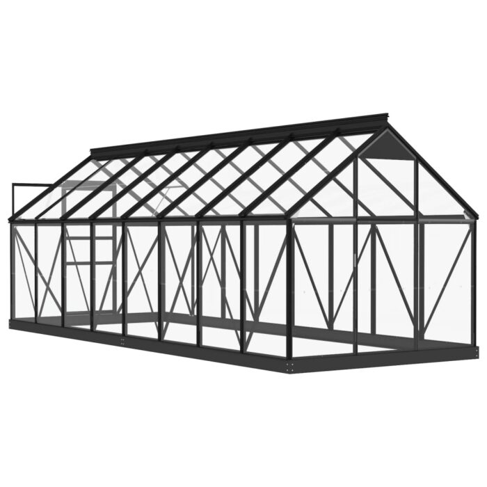 Serre en verre Anthracite 155x395,5x191 cm Aluminium – Image 4