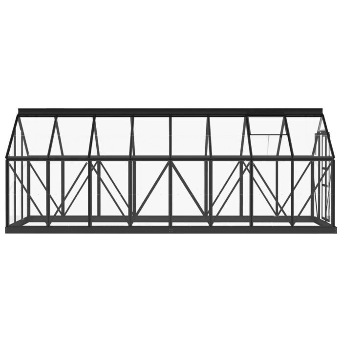 Serre en verre Anthracite 155x395,5x191 cm Aluminium – Image 5