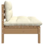 Canapé central de jardin avec coussins Marron miel Bois de pin – Image 2