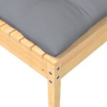 Canapé 2 places de jardin et coussins gris Bois de pin solide – Image 3